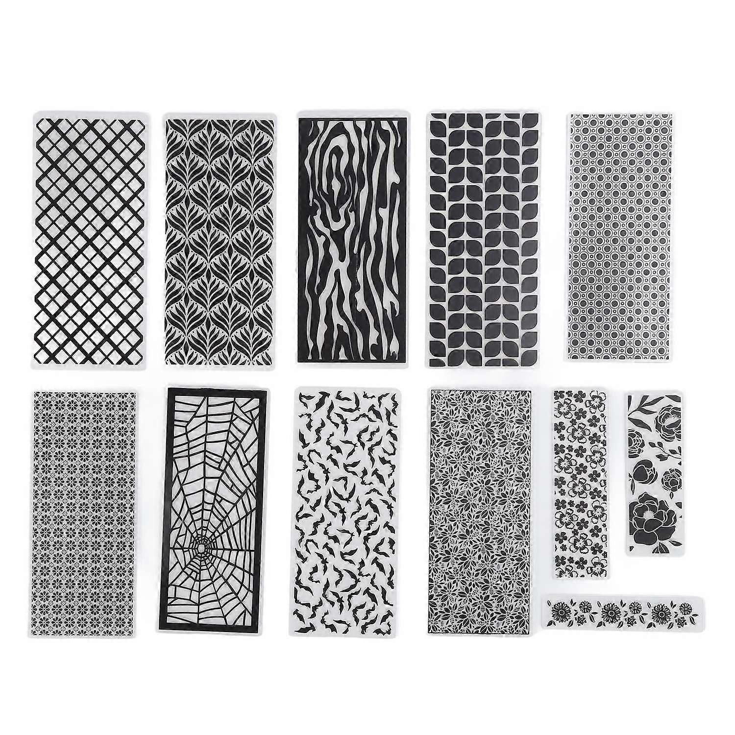 12pcs Embossing Folders Plastic Embossing Template Folder DIY Craft Template Folder for Scrapbooking