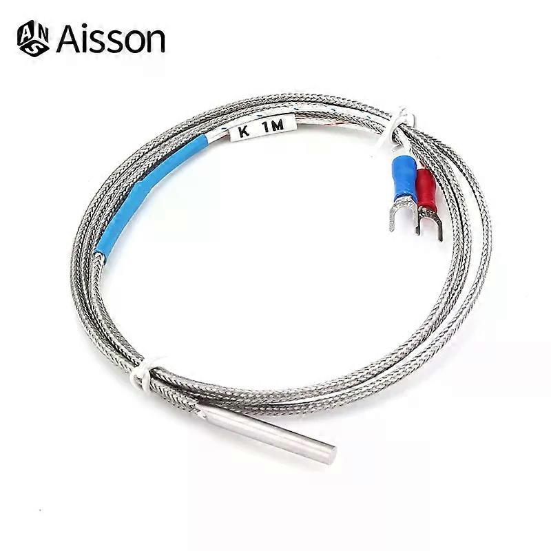 Fsw 4mm Small Probe Thermocouple Type K 0-600 1/2/3/4/5M Shielded Braide Wire Sensor For Temperature Controller