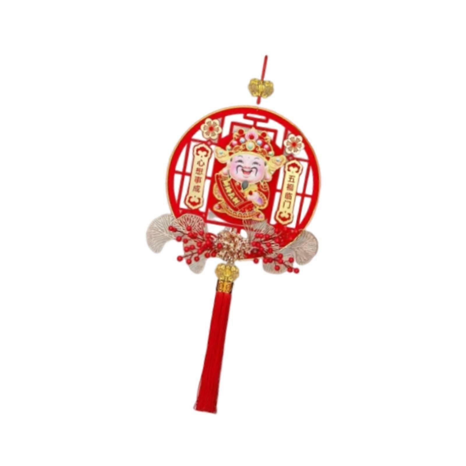 Chinese New Year Hanging Decoration Blessing Window Lunar Year God of Wealth Withput Light