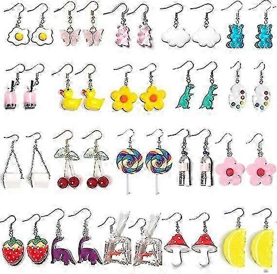 奇妙なイヤリングの20ペア面白いイヤリンググミクマグミ水筒魚の恐竜のキノコが、