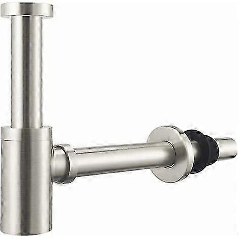 Zolginah Brass Sink Siphon, Universal Design Siphon, 1 1/4 X 32mm, Adjustable, Anti-odor, Brushed Nickel
