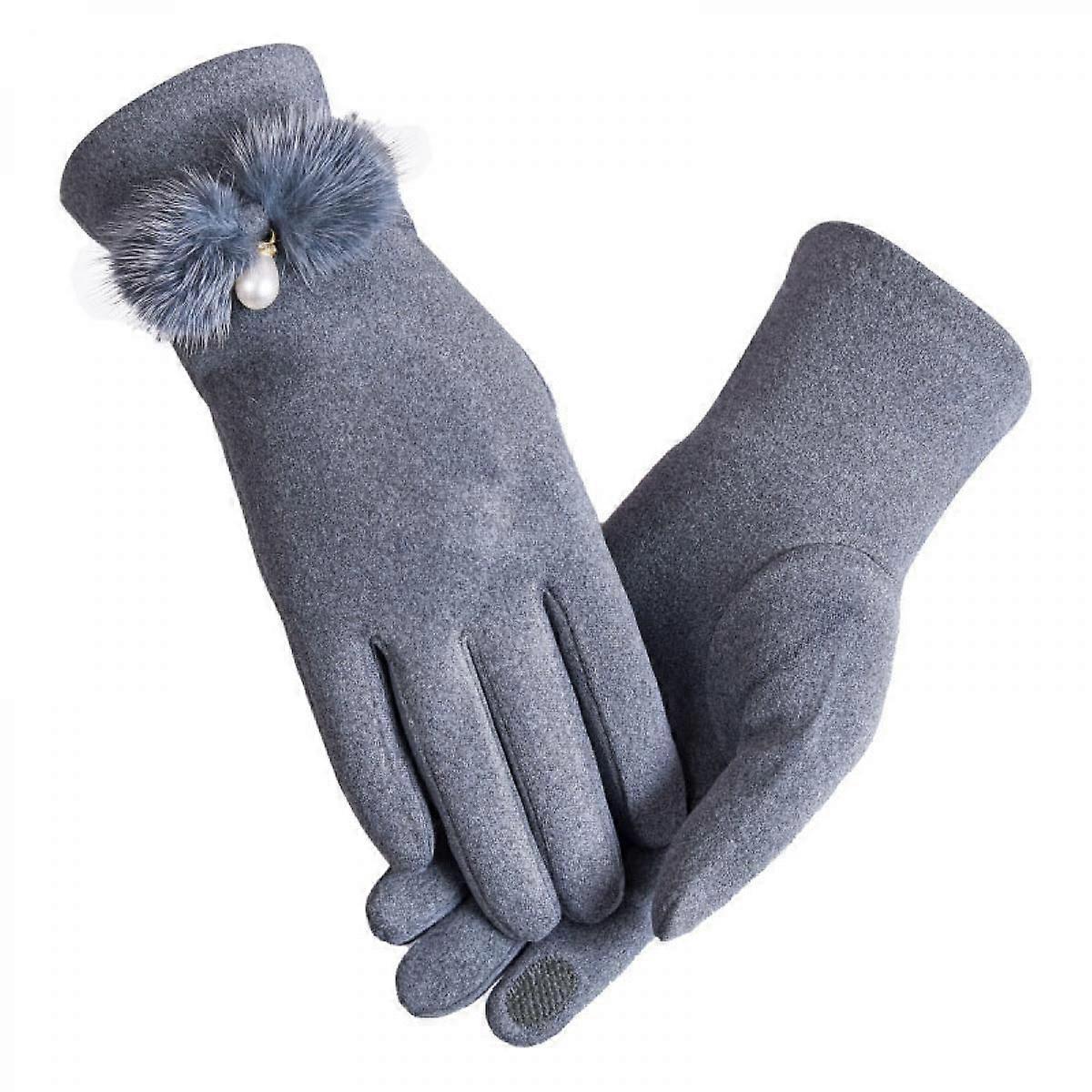Winter PU Leather Gloves For Women, Warm Thermal Touchscreen Texting Typing Dress Driving Motorcycle Gloves
