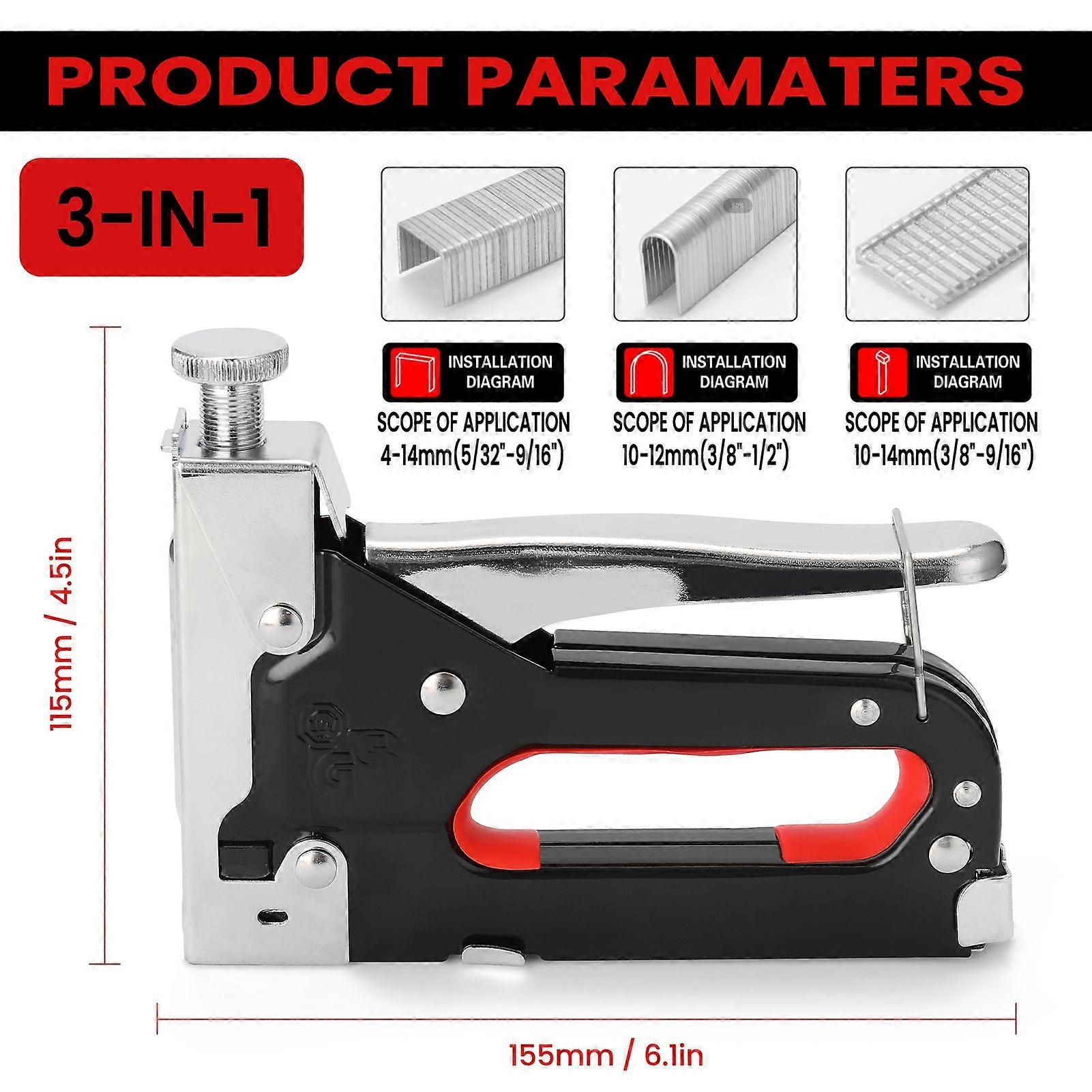 3 In 1 Staple Machine for DIY Home Soft Wood Furniture Portable Manual Stapler Upholstery Fix Furniture Photo Frame Nail Machine With 600pcs Staple