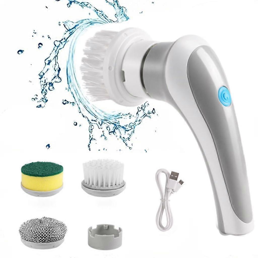 Portable Electric Cleaning Brush with Rechargeable Battery, Ergonomic Design, and Multiple Brush Heads for Versatile Use