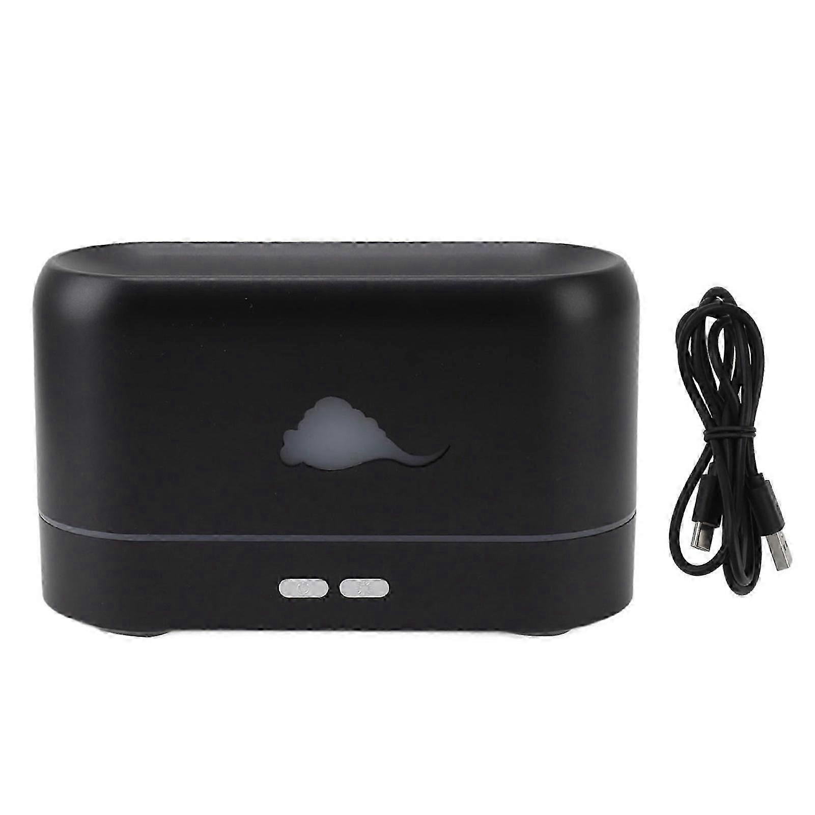 Flame Aroma Diffuser Bluetooth Flame Aromatherapy Humidifier 3D Flame Essential Oil Diffuser for Bedroom Office Dormitory Black