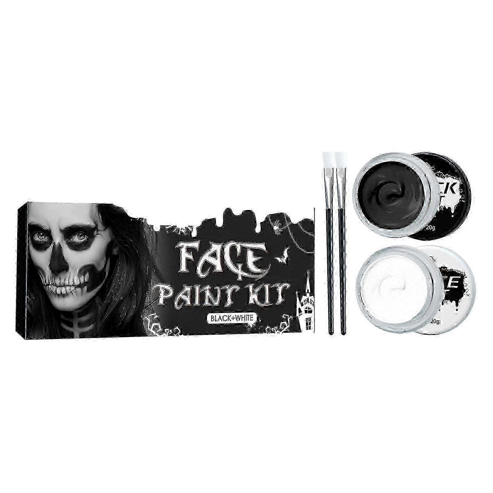 Κιτ - Ασπρόμαυρο χρώμα για βαμπίρ, s Halloween Face Body Pain