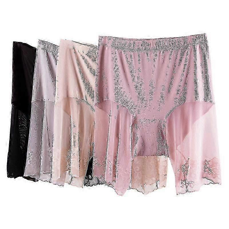 Slipshorts för kvinnor under klänning, sömlösa, släta underkläder i spets, lårbyxor, säkerhetsshorts, shorts under kjol