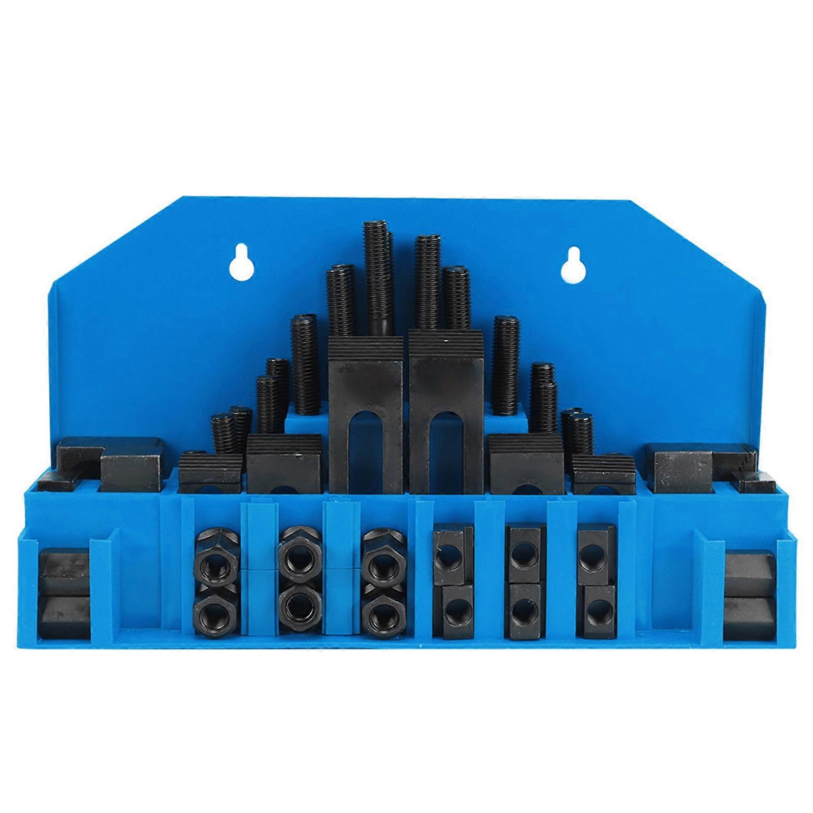 58Pcs T-Slot Clamp Kit, Hardened Combination Press Plate for Milling Lathe M12