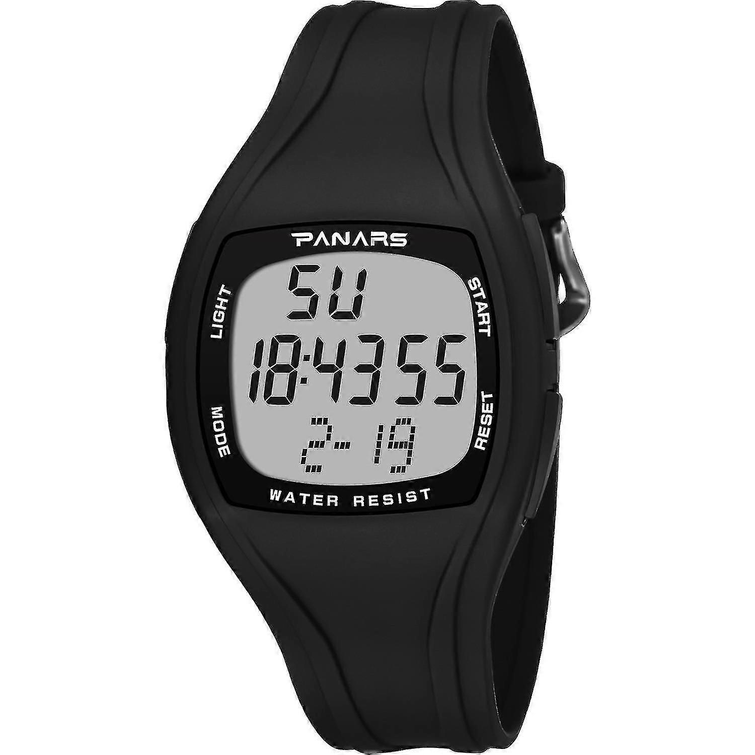 Digital Pedometer Watch Men Silicone Strap Led Electronic Display Luminous Multifunction Wristwatch