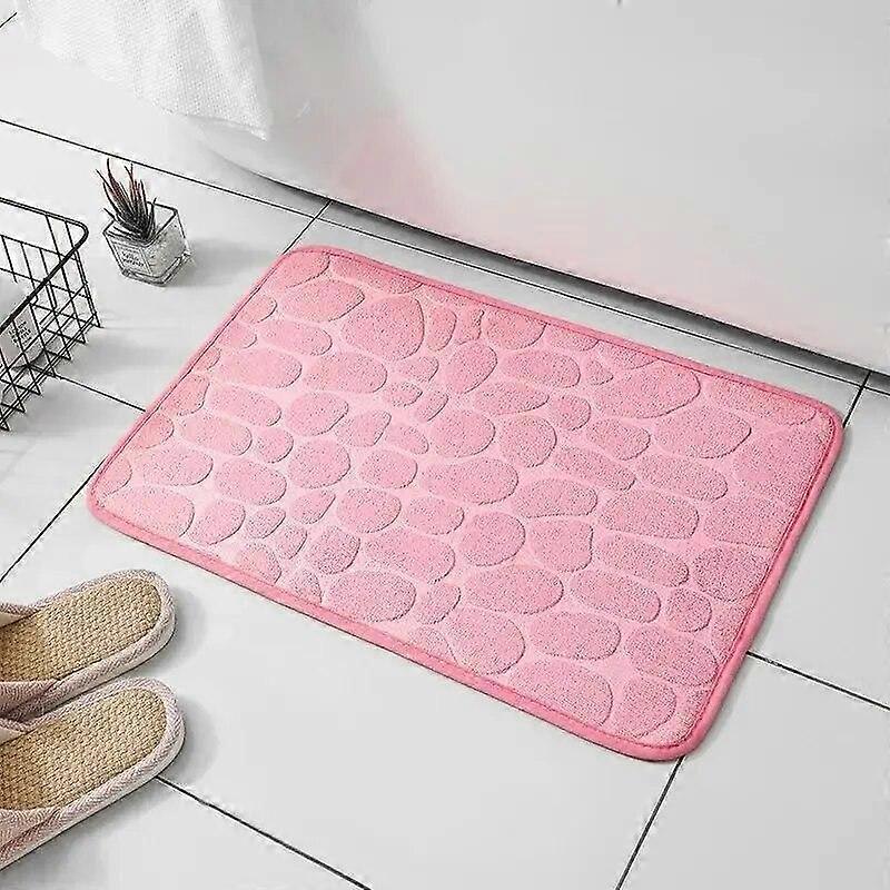 Memory Foam Cobblestone Floor Mat - Embossed Velvet, Non-Slip, Bathroom & Living Room Carpet, Home Furnishings