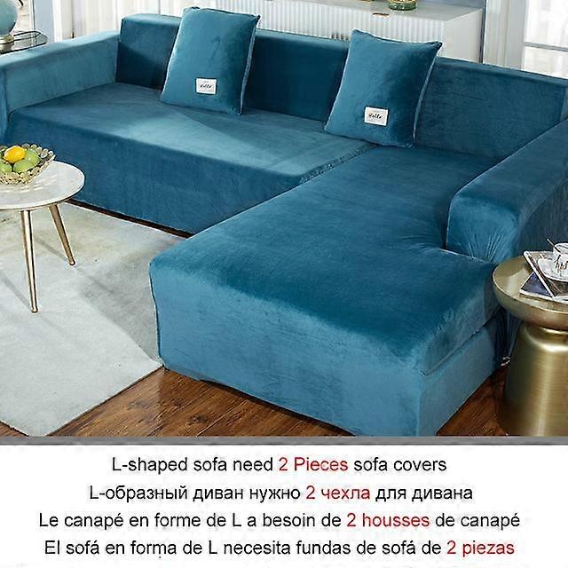 Velvet Fabric Sofa Covers For Living Room Elastic Sectional Couch L Shape Sofa Case Armchair L Shape Furniture Slipcover