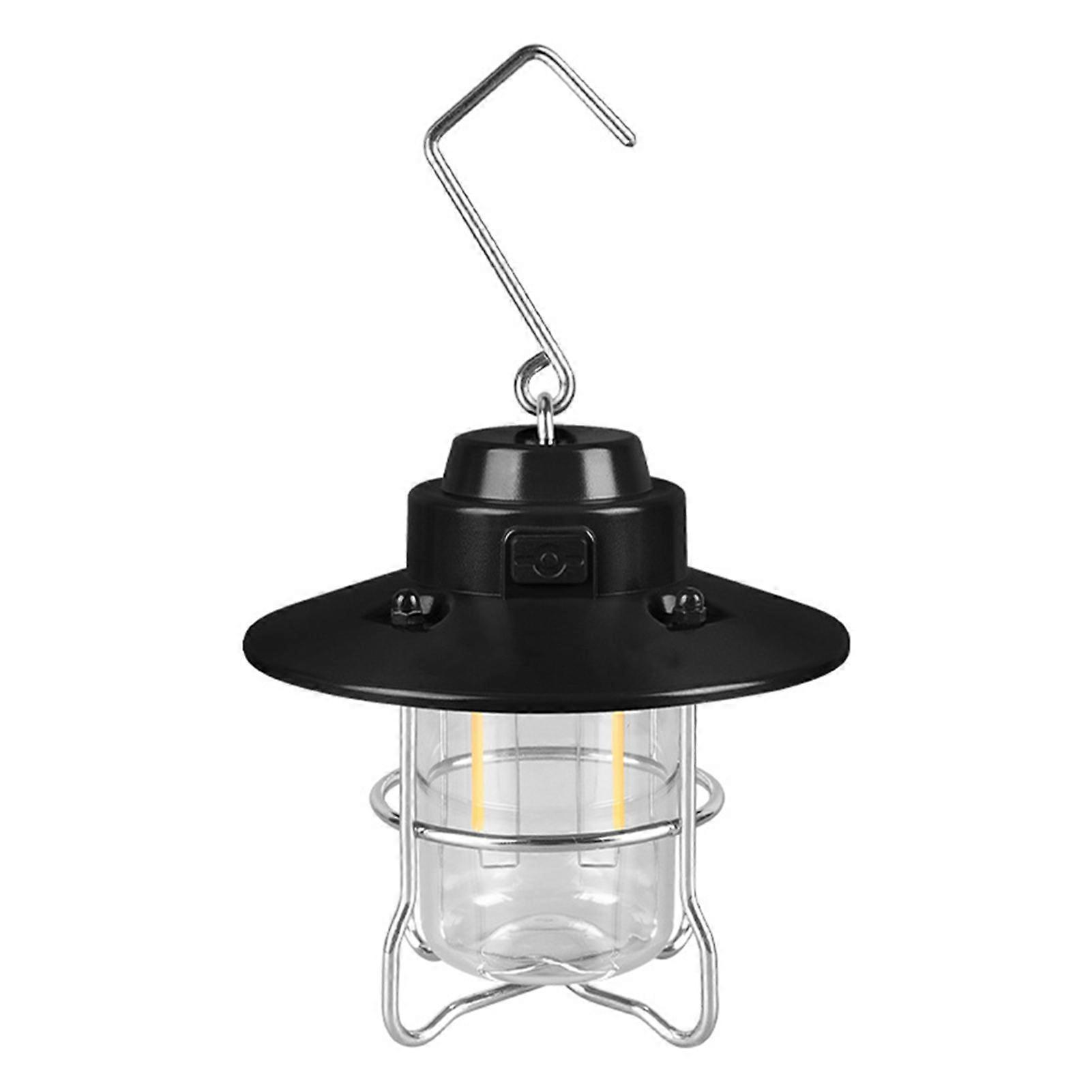 Mini Retro Lighting Lantern with Hook Emergency Rechargeable Light for Climbing Camping