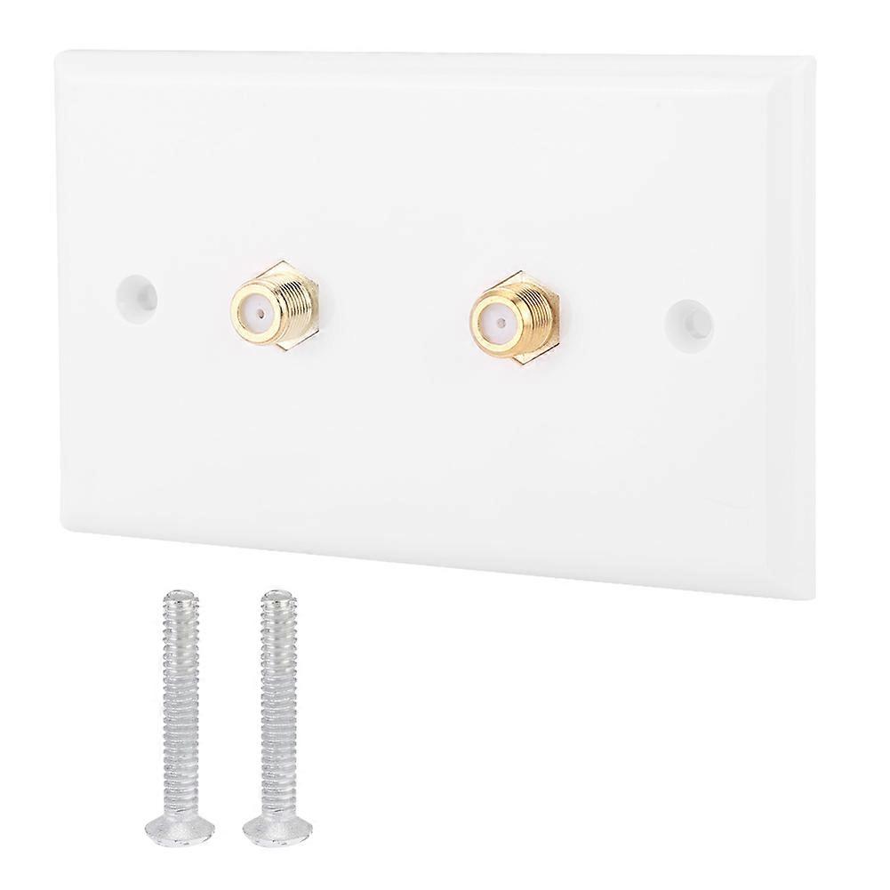 2Pcs Multi-Functional Double F Head Wall Plate Panel Socket Faceplate for Office Building