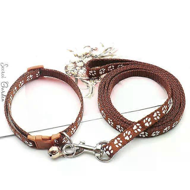 Unbrand Dog Cat Collar Leash Adjustable Collar Lead With Bell Puppy Small Dog Outdoor Walking Chihua