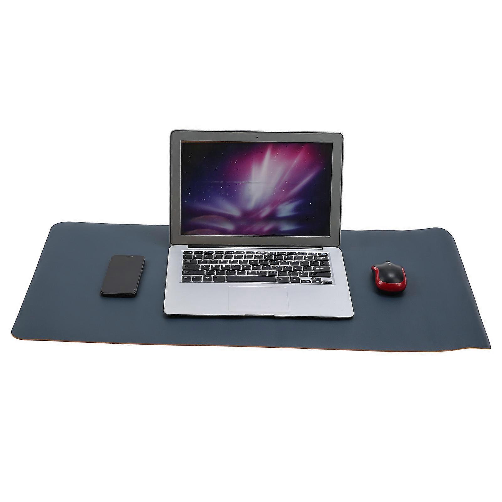 Desk Mat, Smooth Surface Pu Leather Desktop Protection, Non-Slip Design For Home Office Easy To Clean Large Size Waterproof Surface, Blue Yellow