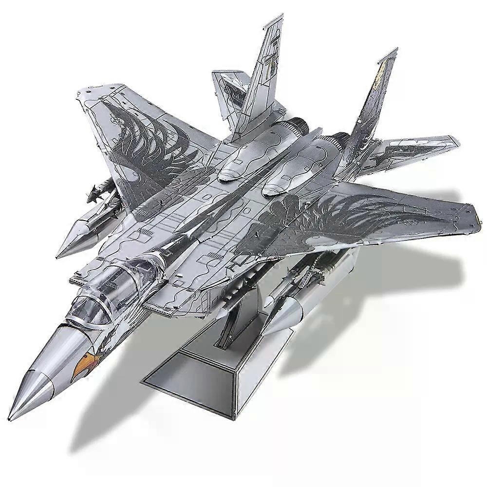 Piececool 3DメタルパズルF-15戦闘機組み立てモデルキット大人用DIY戦闘機ジグソーパズルコレクション誕生日プレゼント