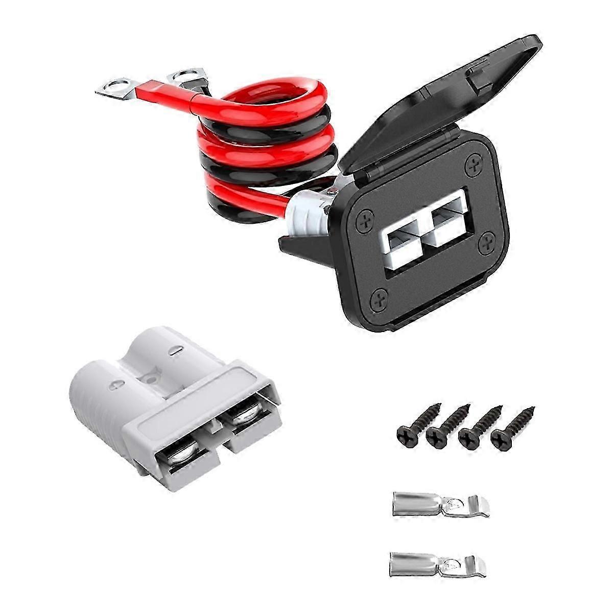 موصل أندرسون ، موصل توصيل / فصل سريع للبطارية 8AWG 50AMP ، موصل كابل بطارية 1.64 قدم ، أسلاك ونش