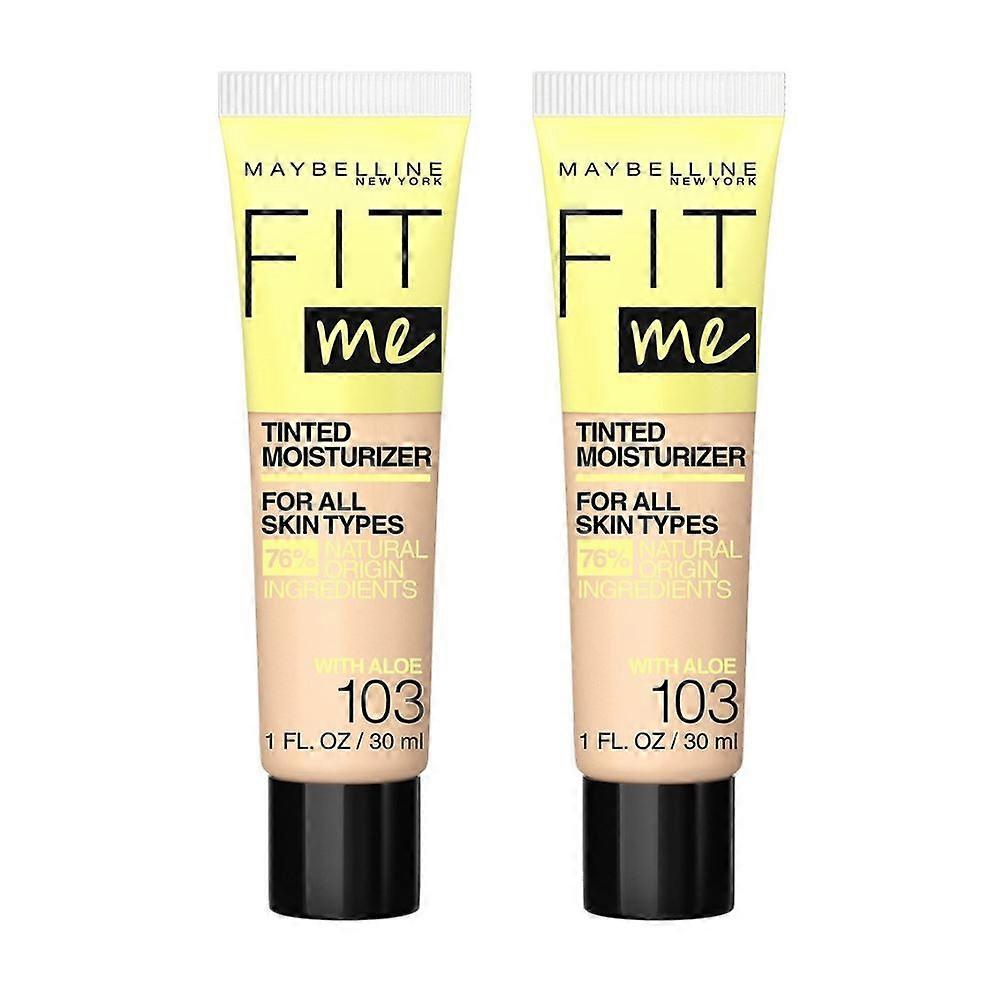 2 x Maybelline Fit Me Tinted Moisturiser With Aloe 30ml - 103