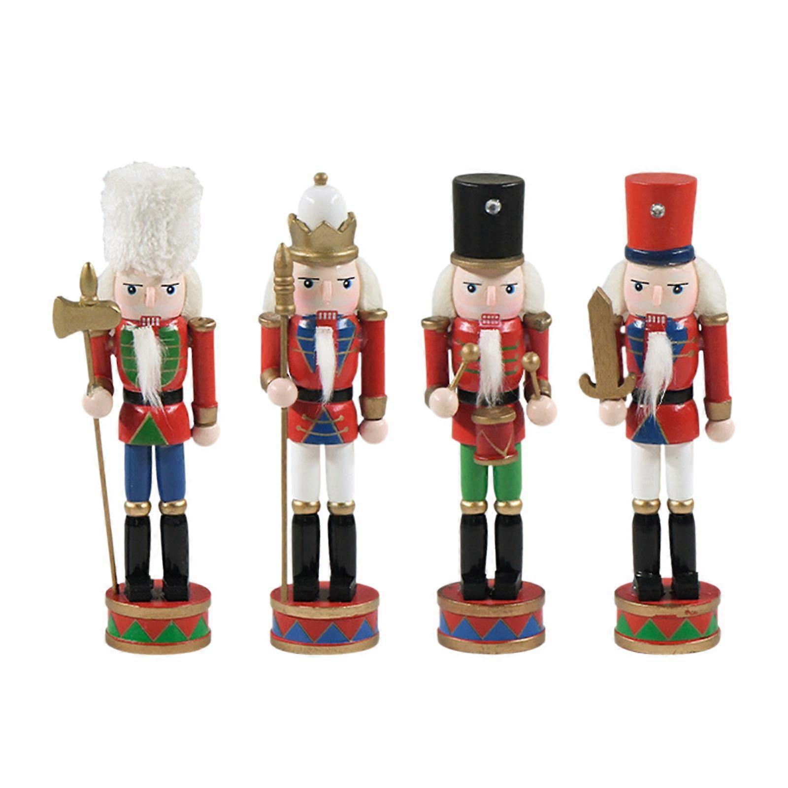 4 Pieces Christmas Nutcracker Figures, Nutcracker Soldier, Decor Figures for