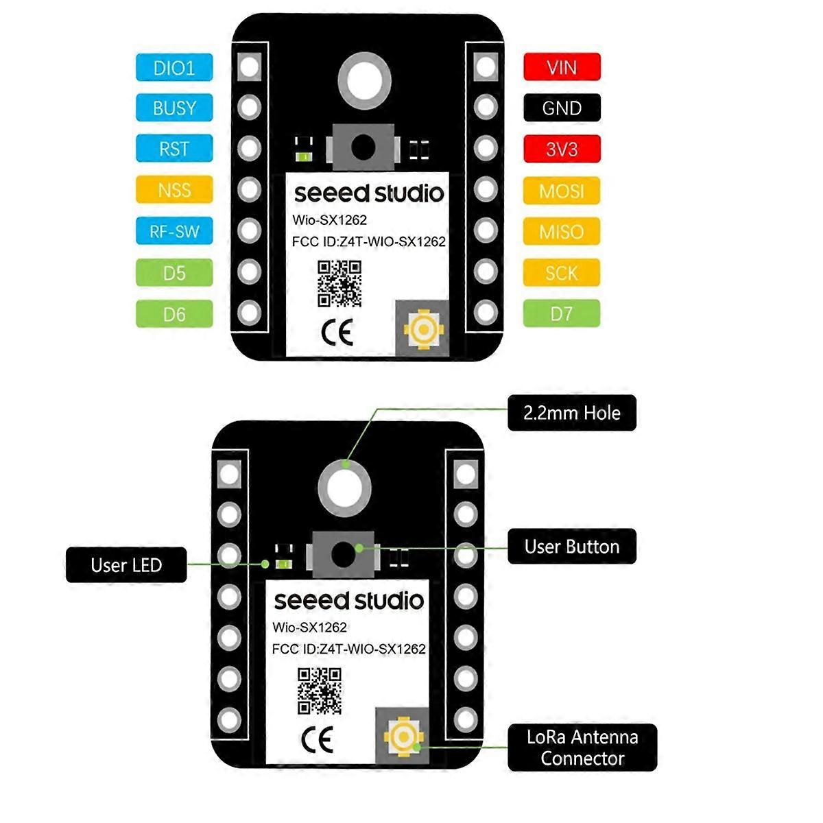 Kit scheda di sviluppo ESP32 S3, XIAO ESP32S3, SX126, antenna 868 MHz 915 MHz, WiFi, Bluetooth per Meshtastic/LoRa/LoRaWAN