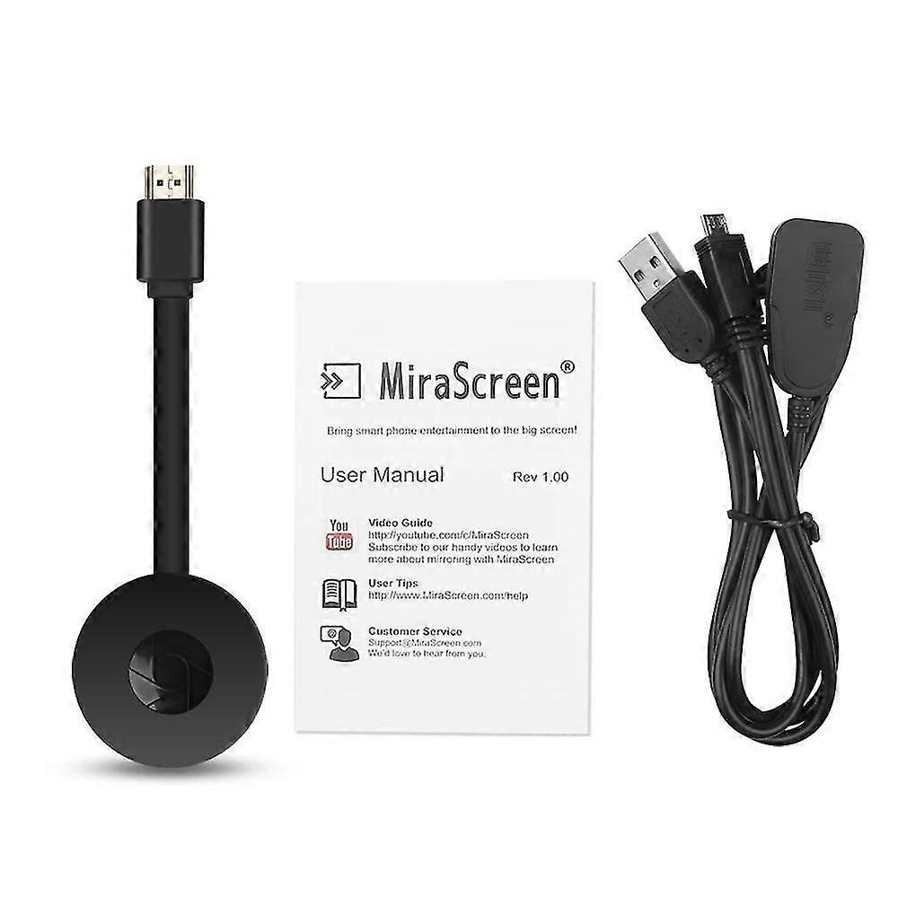 MiraScreen G2 Wireless HDMI Dongle 1080P Miracast Receiver, TV Stick for HDTV Display & Screen Mirroring