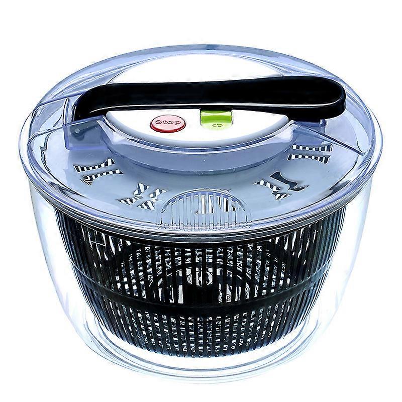 For Washing and Drying Vegetables  Easy to Spin Large Capacity Salad Spinner  with One Button Stop Function