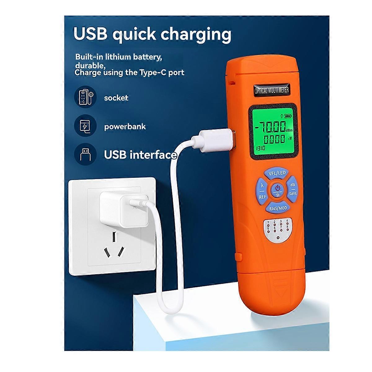 Rechargeable in-One Optical Power Meter Visual Fault Locator 50MW