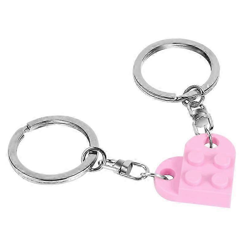 Heart Keychain Set for Couples, Brick Heart Keychain in Silver Metal, Durable and Stylish, Perfect Gift for Anniversary