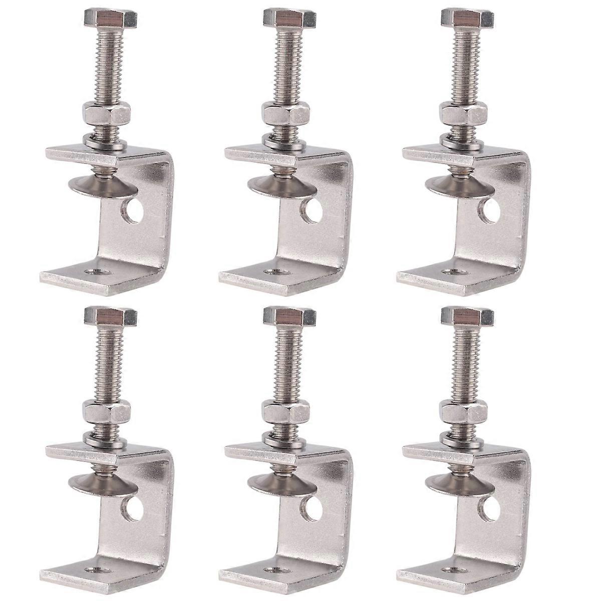 6Pcs C Clamps,U Clamps for Metal Working, Small Desk Clamp with Stable Wide Jaw Opening & Protective