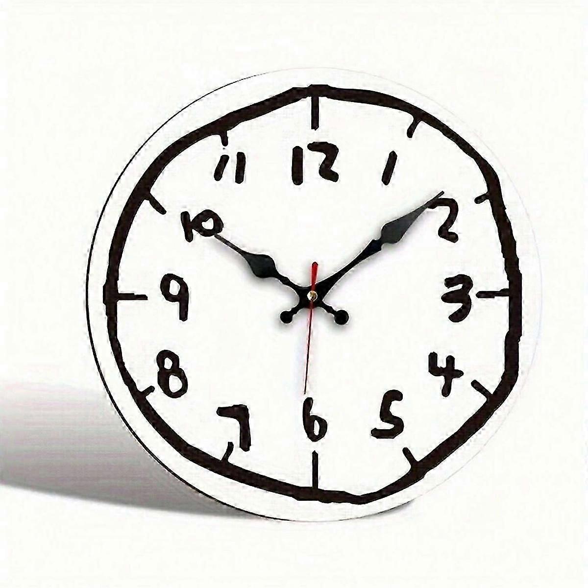 Wall Clock Art Digital Design Silent Wall Clock Decoration, White