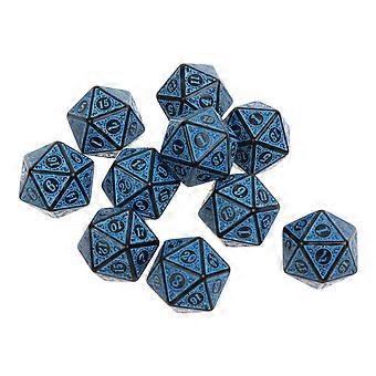 10Pcs 20 Sided Polyhedral Acrylic Table Game Dice D20 Dice for Math Dice Games Acrylic Dices Kit For Party  Yellow