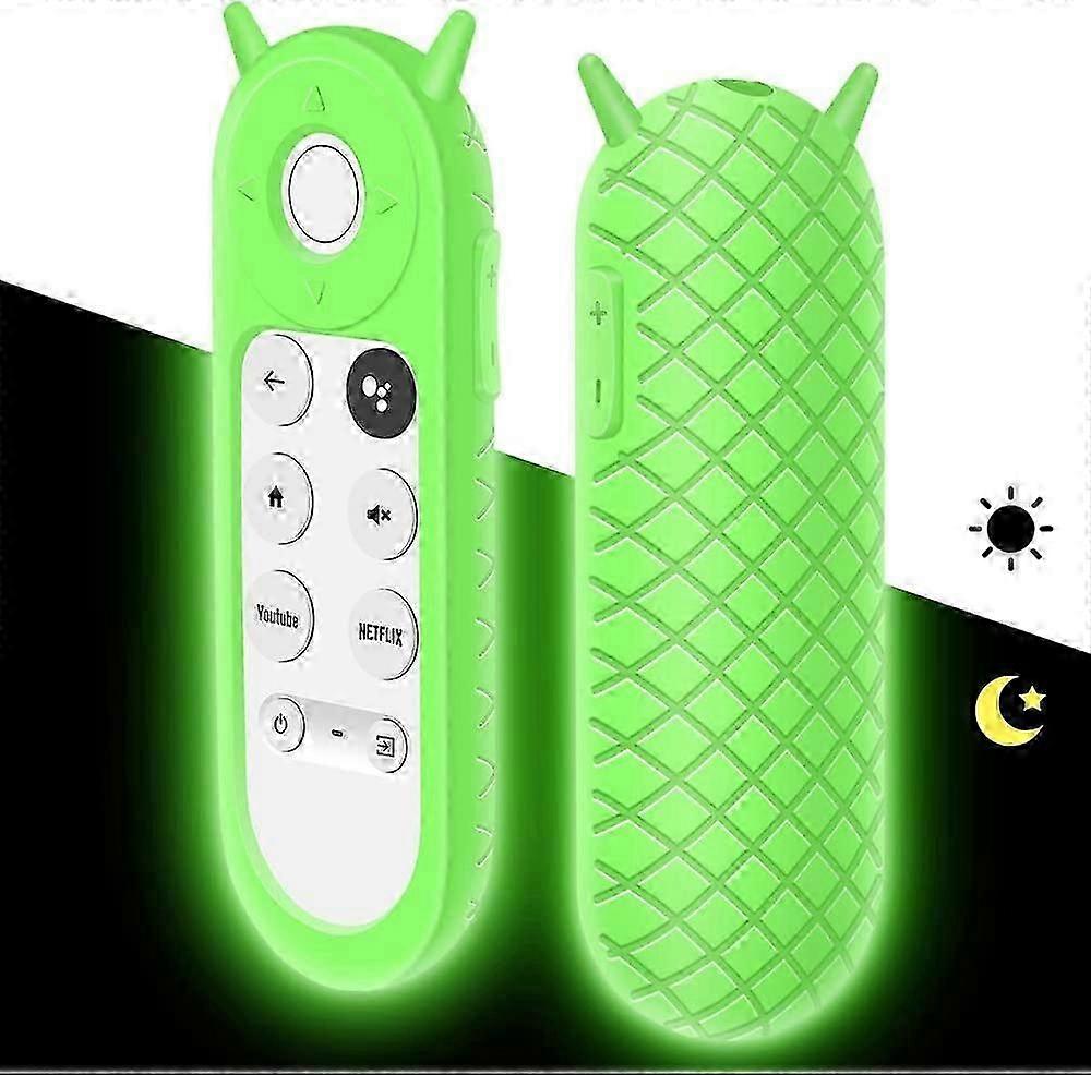 unbrand (Glow Green)Coque Housse de Silicone pour Tlcommande Chromecast Google TV Vocale Antidrapant