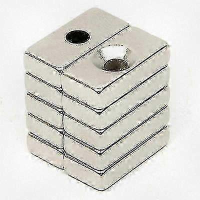 5 Pieces Neodymium Block Magnets with Hole, Strong Permanent Rare Earth Rectangular Magnets