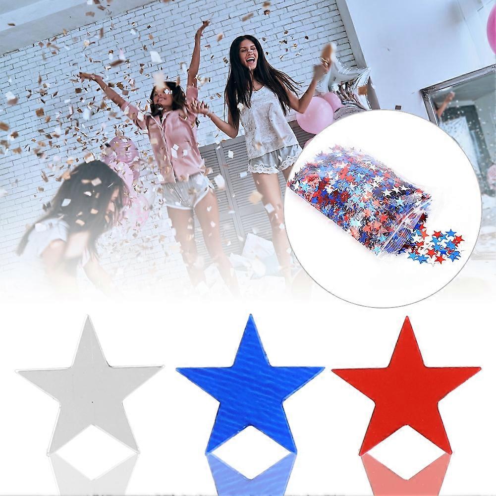 60g Five-Pointed Star Confetti Mix Red Blue Silver Table Decor