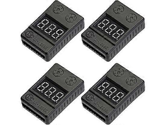 4pcs LiPo Battery Checker 100dB Low Voltage Buzzer Alarm with LED Display for 1-8S RC Lipo Life LiMn Li-ION Battery
