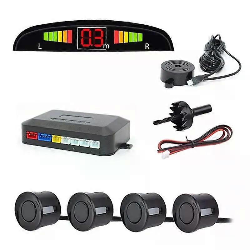 Car Parktronic LED Parking Sensor With 4 Sensors Reverse Backup Car Parking Radar Monitor Detector System 22MM Backlight Display