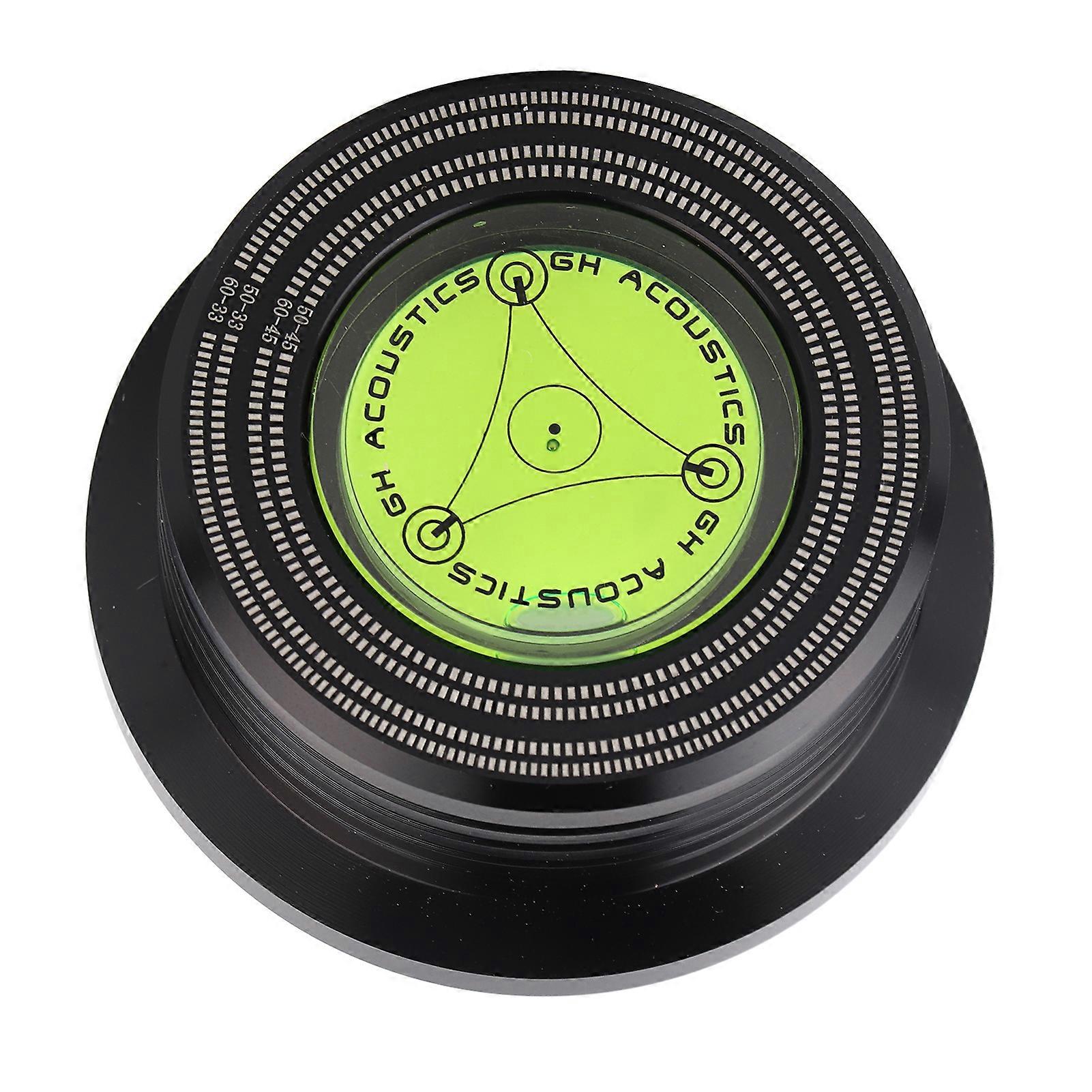 50/ 60Hz Bubble Level Speed Detection Turntable LP Vinyl Disc Record Stabilizer Clamp Black