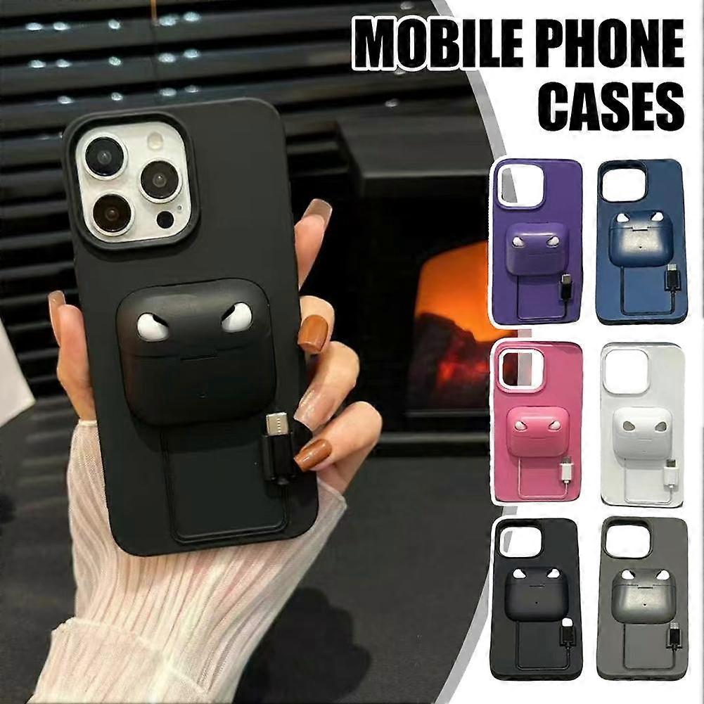 3-in-1 Smart Phone Case for iPhone 16 Series All Phone Case Wireless Earphones