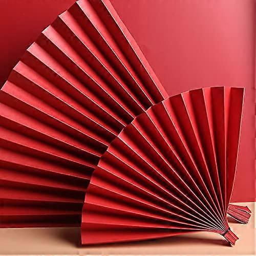 Two Sets of Multicolor Paper Fans for Photography Props, Shooting Background Decor, Red Color, 12 Inch Size