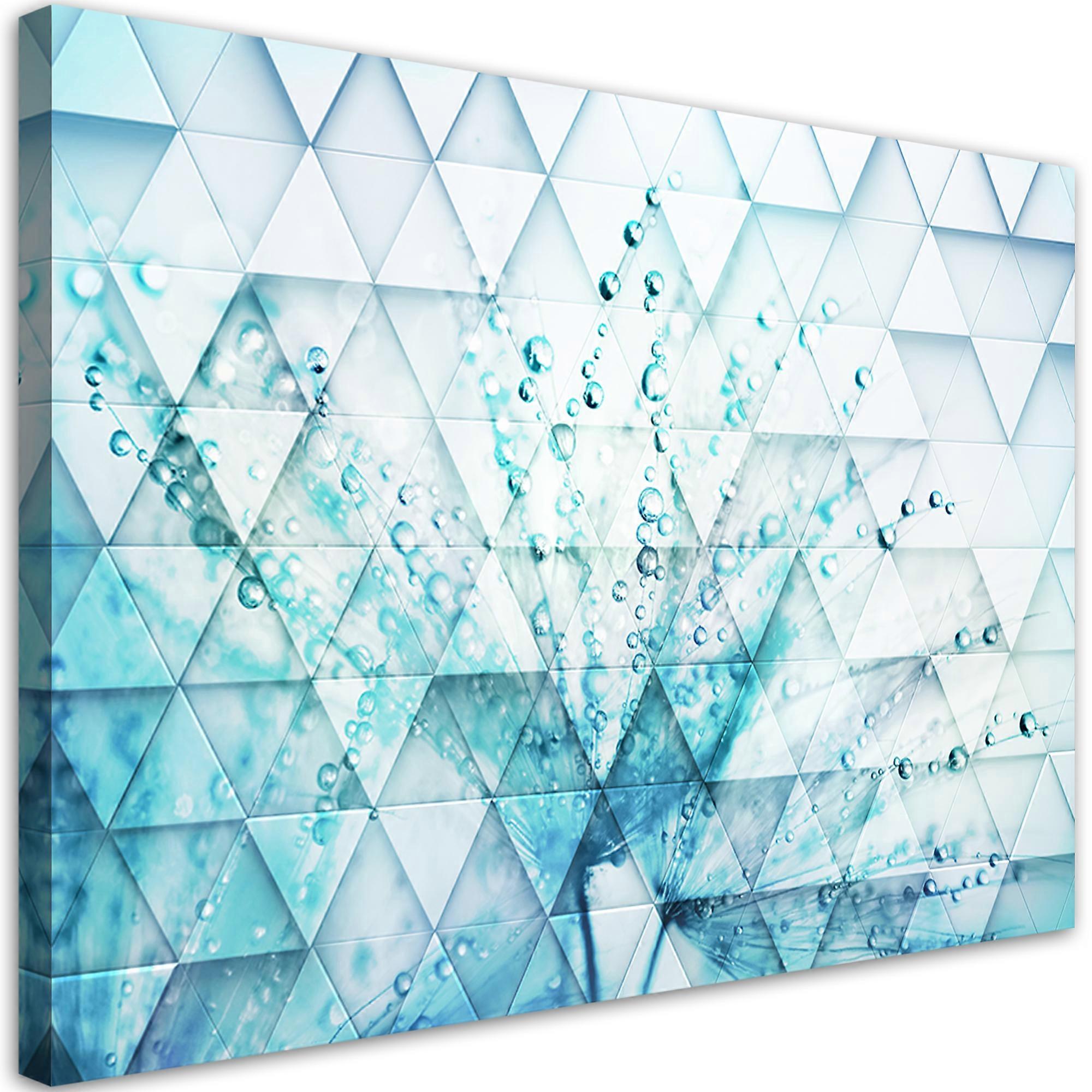 Lienzo Turquesa en gotas de rocío - 60x40