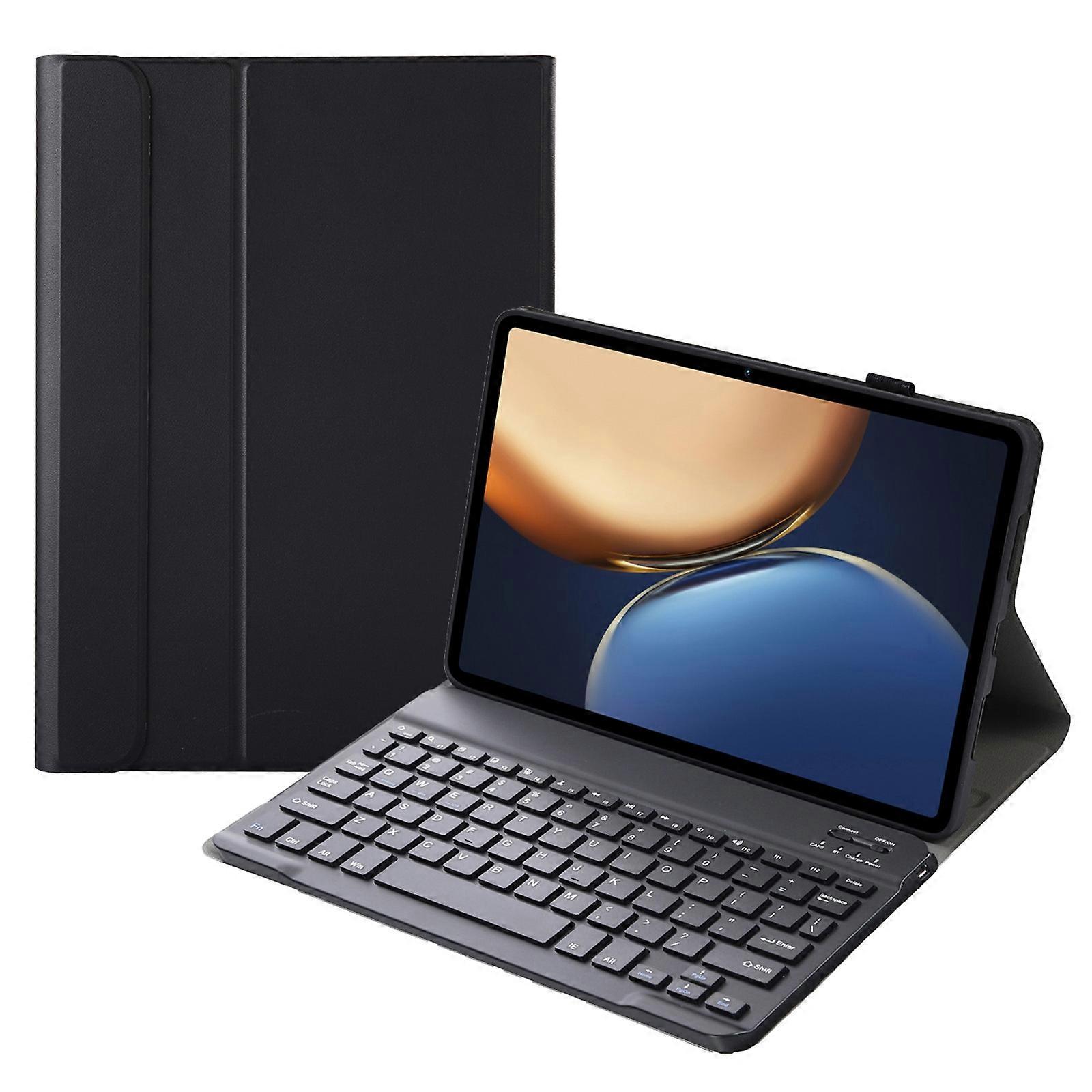 AHV7 Lambskin Texture Ultra-thin Bluetooth Keyboard Leather Tablet Case For Honor Pad V8 / Tablet V7 Pro(Black)