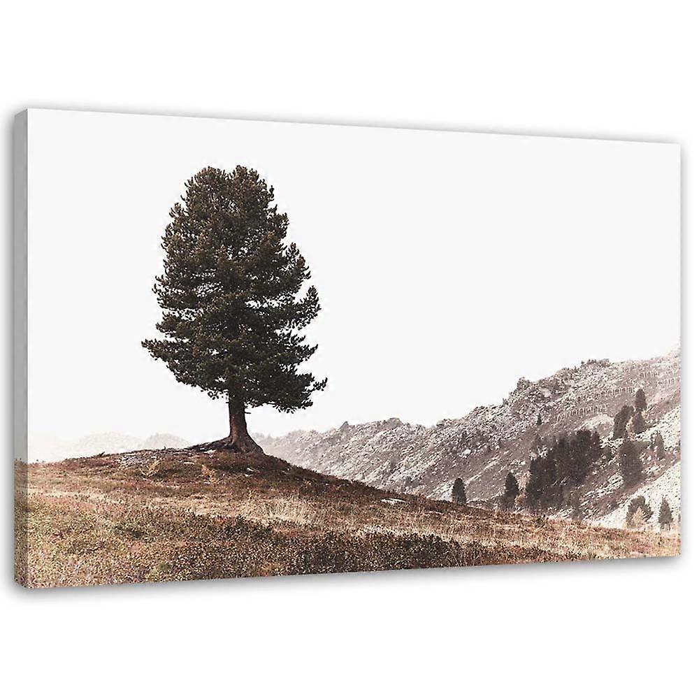 Lienzo, Árbol en una colina - 90x60