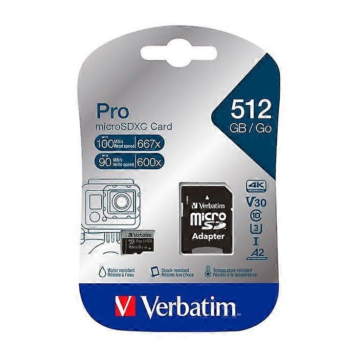 Verbatim PRO U3 Flash-Speicherkarte - 512GB - A2 / UHS-I U3 / Class10 - microSDXC