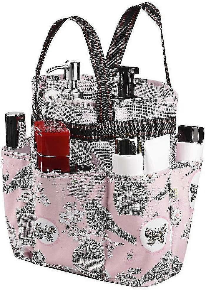 Shower Caddy Bag, Portable Mesh Tote Hanging Bath Organizer Basket With 7 Compartments, Quick Dry Bathroom Organizer Bag For College Dorm, Travel