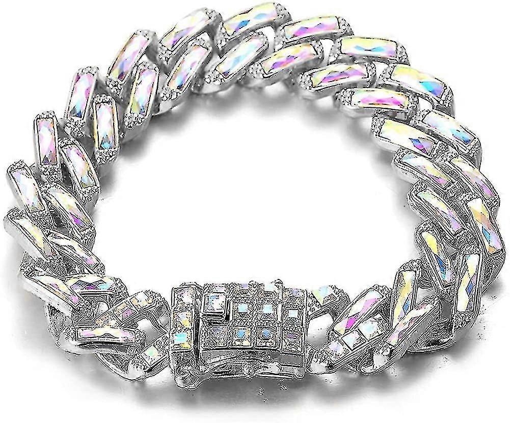 Diamond Cuban Link Chain For Men,15mm 18k Real Gold/platinum Plated Gold Chain