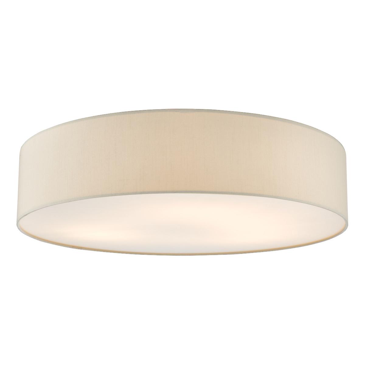 Cierro 6 Light Flush Light Taupe Cylindrical Diffuser 80cm