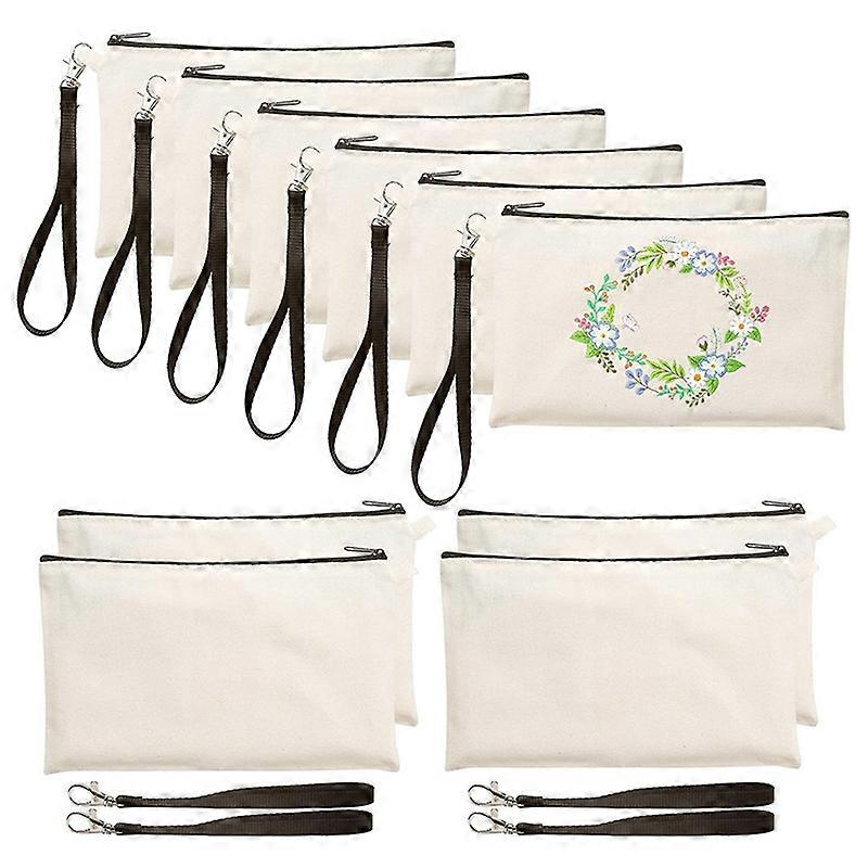 10Pcs Sublimation Blank Pen Case Blank DIY Craft Taschen Canvas Federmäppchen Canvas Make-up Tasche Kosmetik