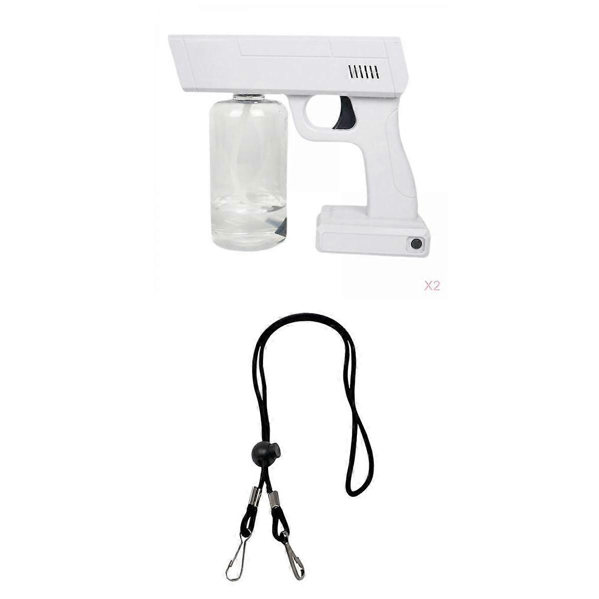 2x Nano Sanitizer Sprayer Disinfectant Fogger 500ml Spray Gun Portable White