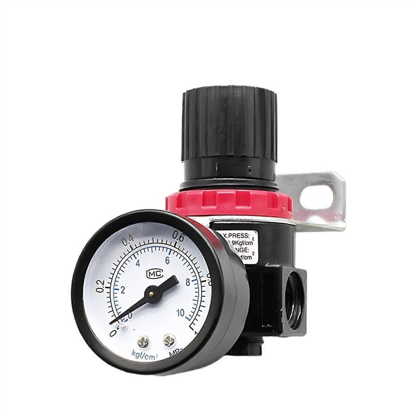 1 PC AR2000 G1/4 Thread Pneumatic Mini Air Regulator Compressor Filter Pressure Regulator Switch/Reduction Valve(AR2000 w PC10mm)