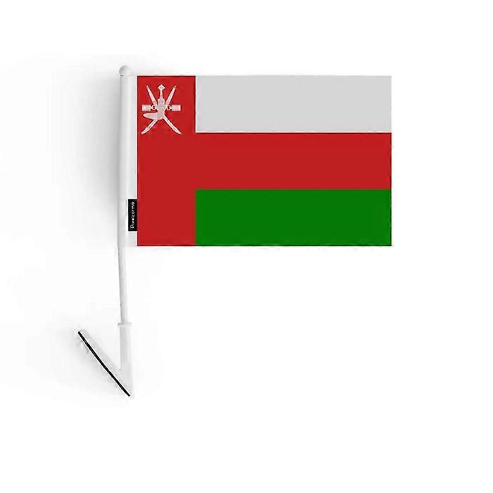 Adhesive Flag – Oman – 14 x 21 cm – Soft Polyester – Easy to Stick – 5 pieces